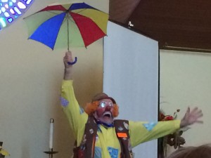 Turnip the Clown came to chapel today at CCS to share the Good News!