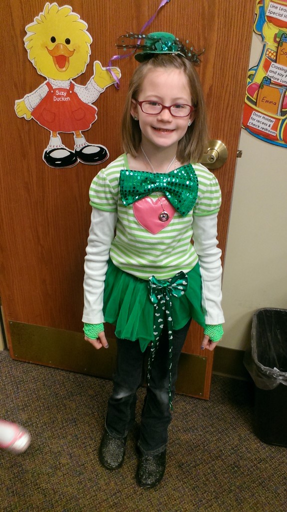 One of our cute little St. Patrick's Day second graders!